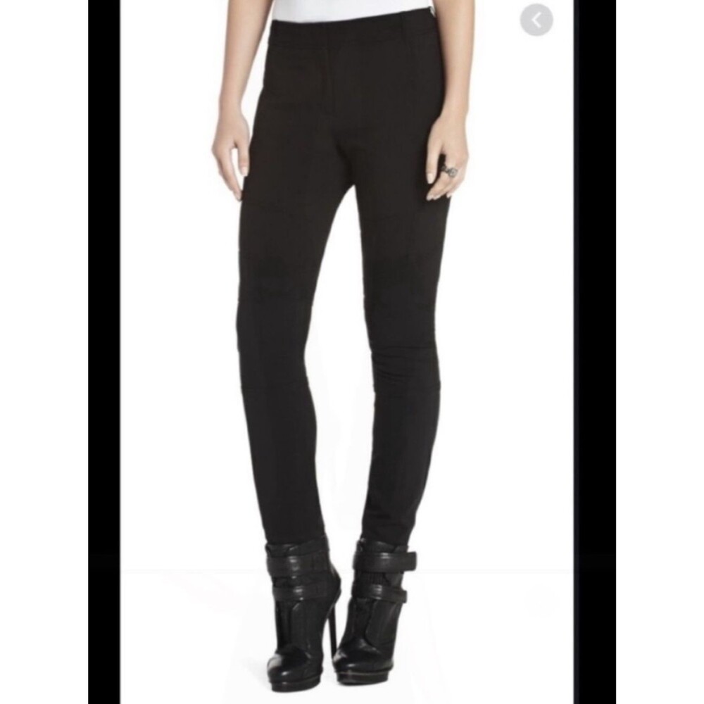 BCBGMAXAZRIA Black Paxton Moto Pants M zipper details